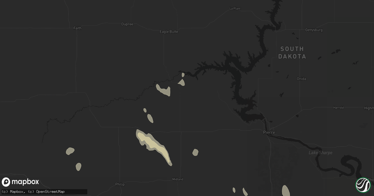 Hail map in Hayes, SD on May 30, 2026
