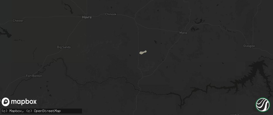 Hail map in Hays, MT on May 30, 2026