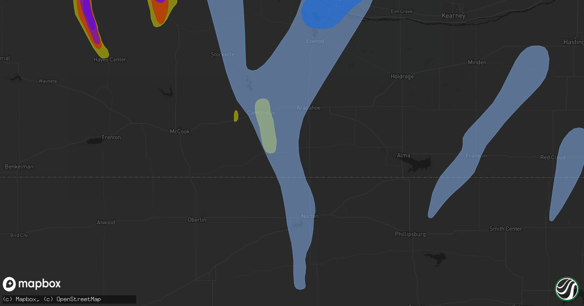 Hail map in Hendley, NE on May 30, 2026