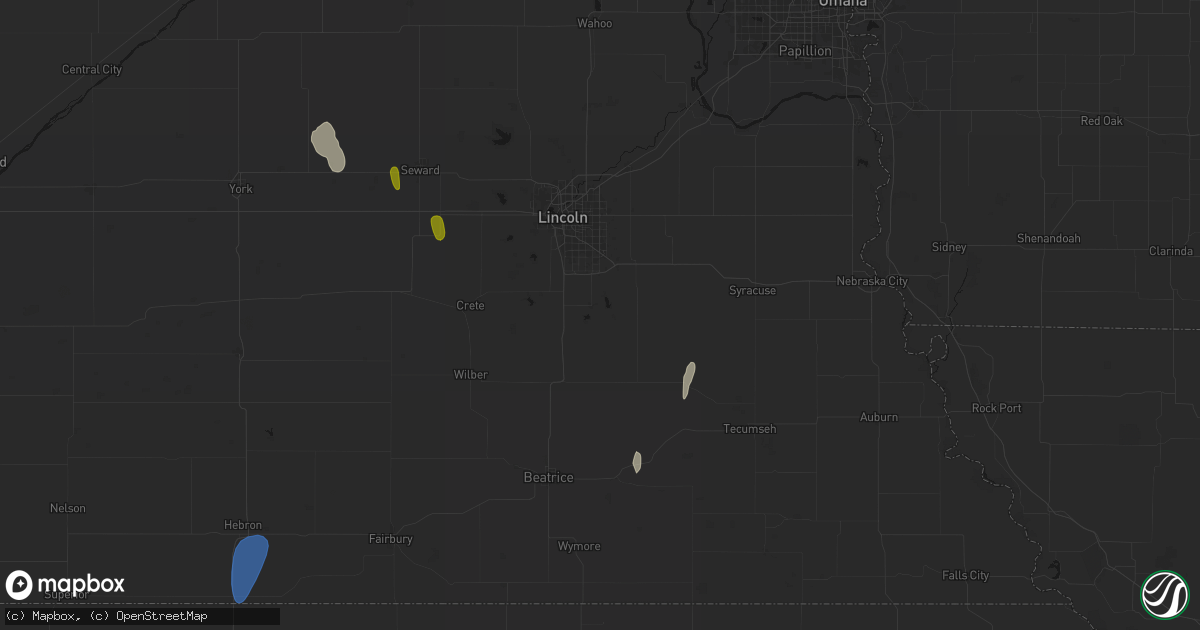 Hail map in Hickman, NE on May 30, 2026