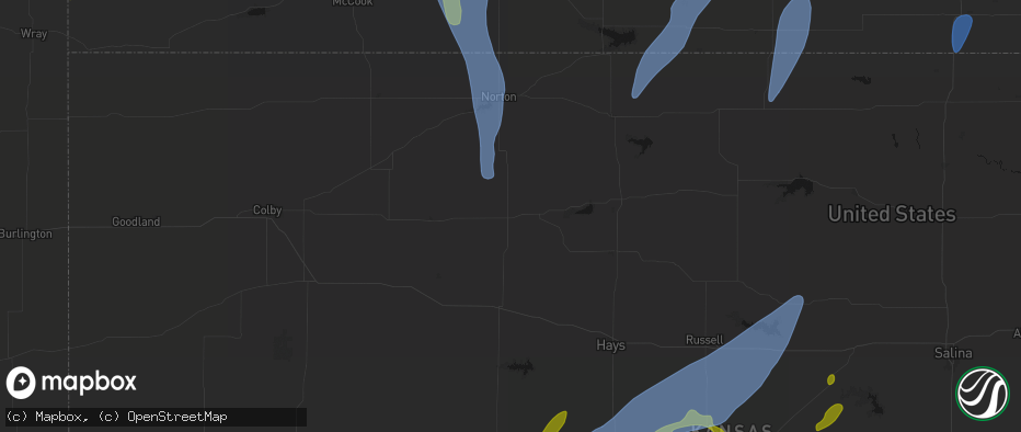 Hail map in Hill City, KS on May 30, 2026