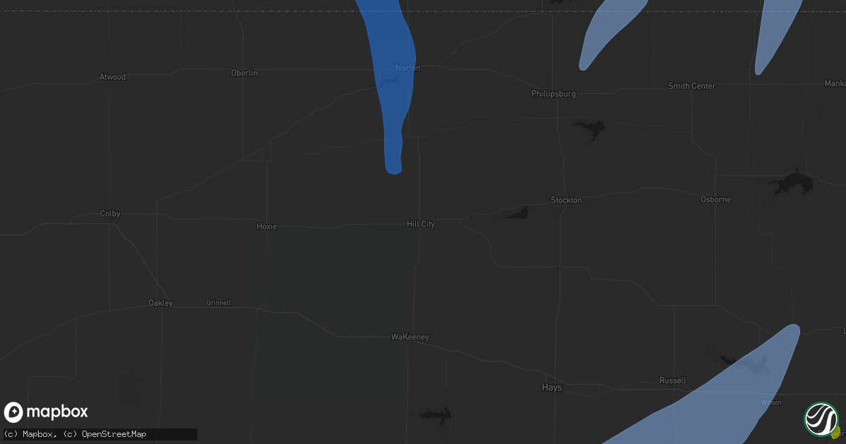 Hail map in Hill City, KS on May 30, 2026