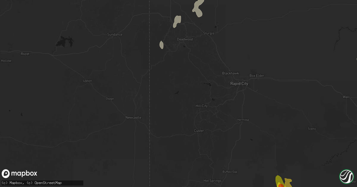 Hail map in Hill City, SD on May 30, 2026
