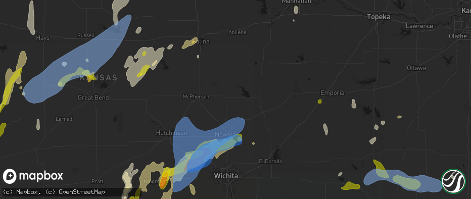 Hail map in Hillsboro, KS on May 30, 2026