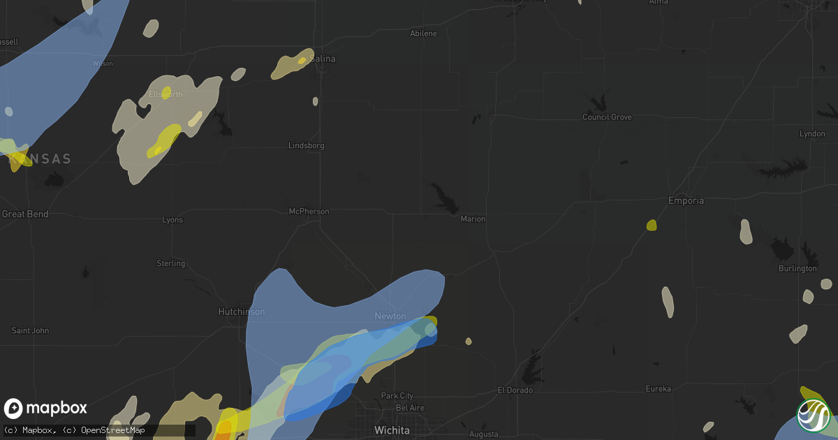 Hail map in Hillsboro, KS on May 30, 2026