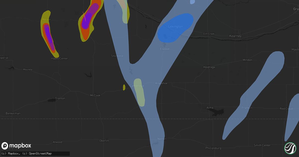 Hail map in Holbrook, NE on May 30, 2026