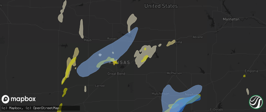 Hail map in Holyrood, KS on May 30, 2026
