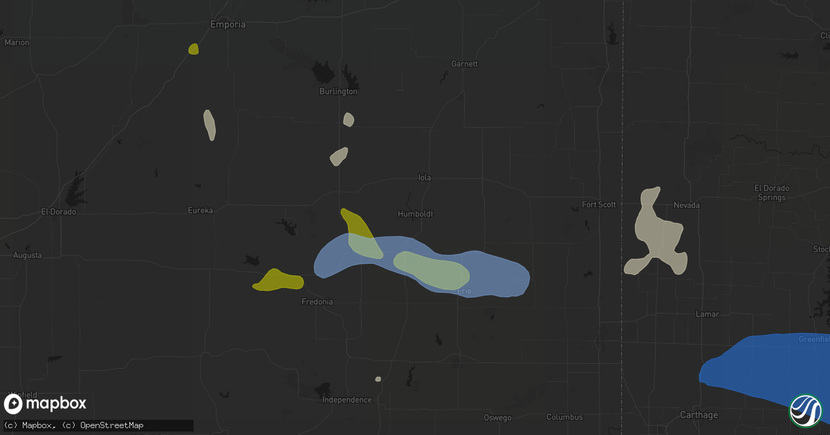 Hail map in Humboldt, KS on May 30, 2026