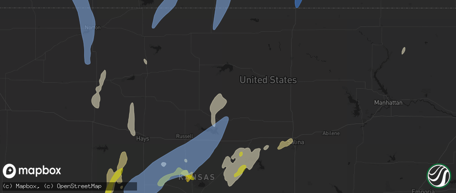 Hail map in Hunter, KS on May 30, 2026