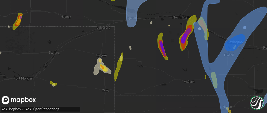 Hail map in Imperial, NE on May 30, 2026