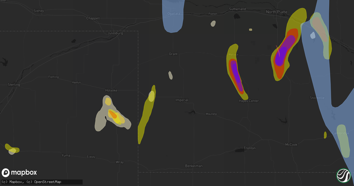 Hail map in Imperial, NE on May 30, 2026