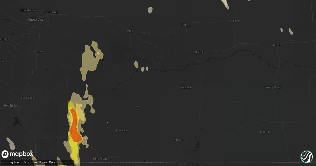 Hail map in Interior, SD on May 30, 2026