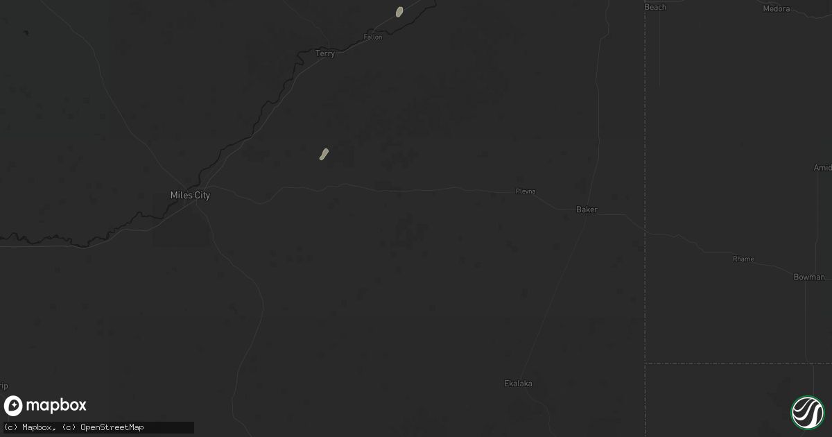Hail map in Ismay, MT on May 30, 2026