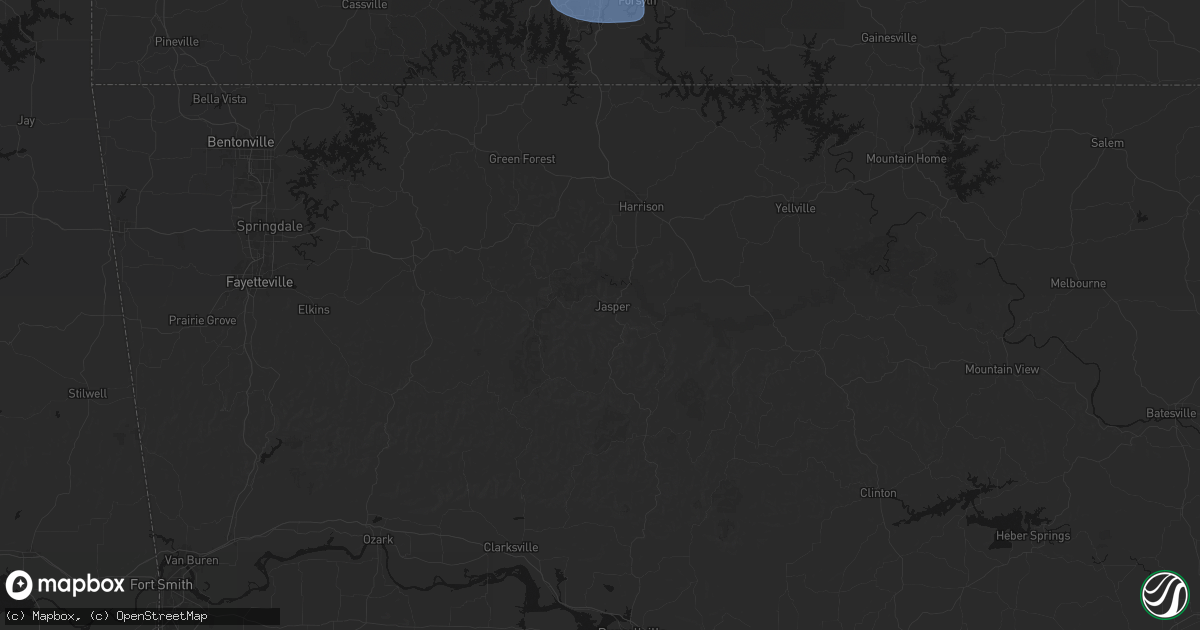 Hail map in Jasper, AR on May 30, 2026