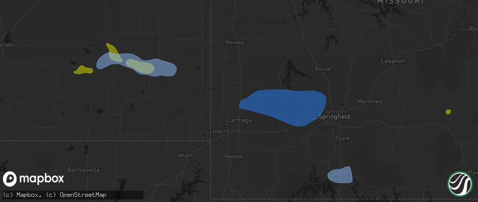 Hail map in Jasper, MO on May 30, 2026