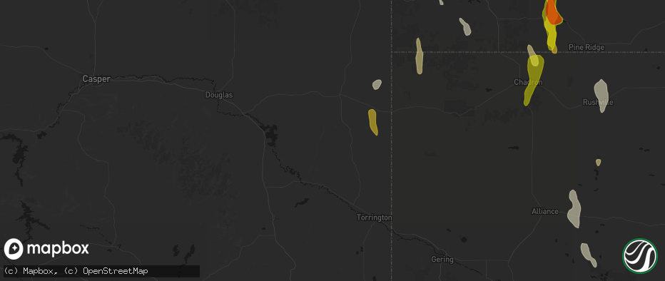 Hail map in Jay Em, WY on May 30, 2026