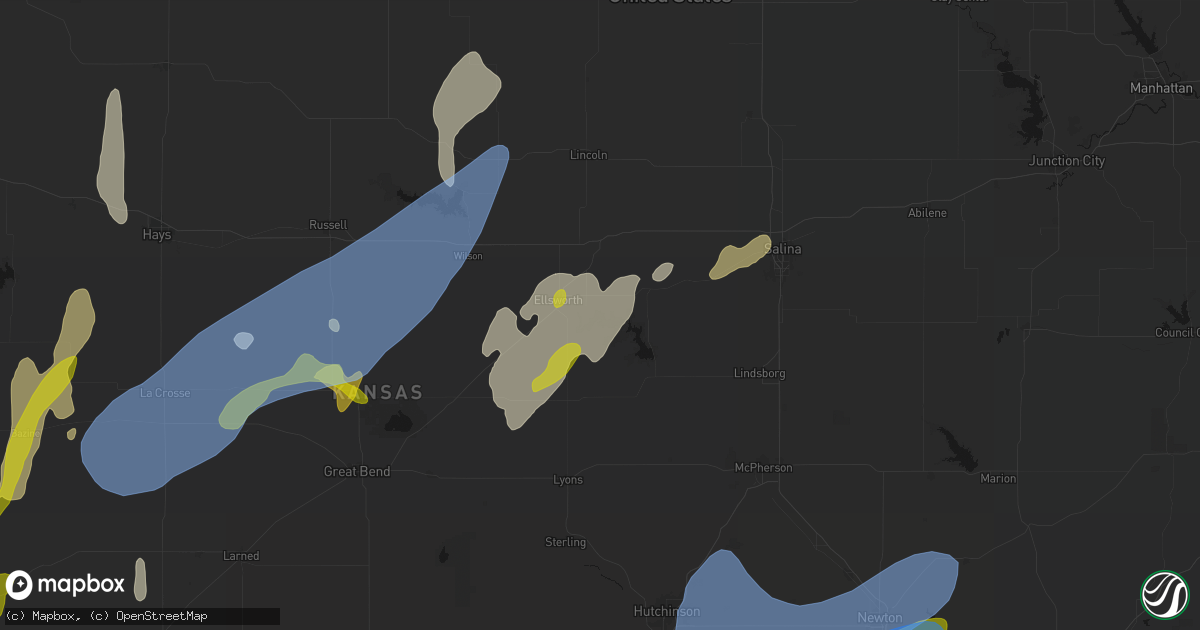 Hail map in Kanopolis, KS on May 30, 2026
