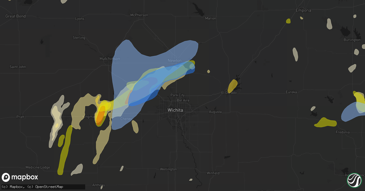 Hail map in Kechi, KS on May 30, 2026