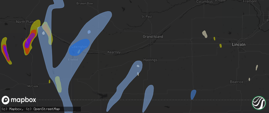 Hail map in Kenesaw, NE on May 30, 2026
