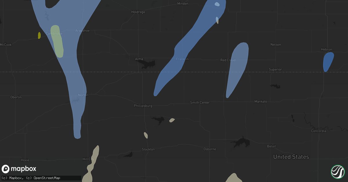 Hail map in Kensington, KS on May 30, 2026