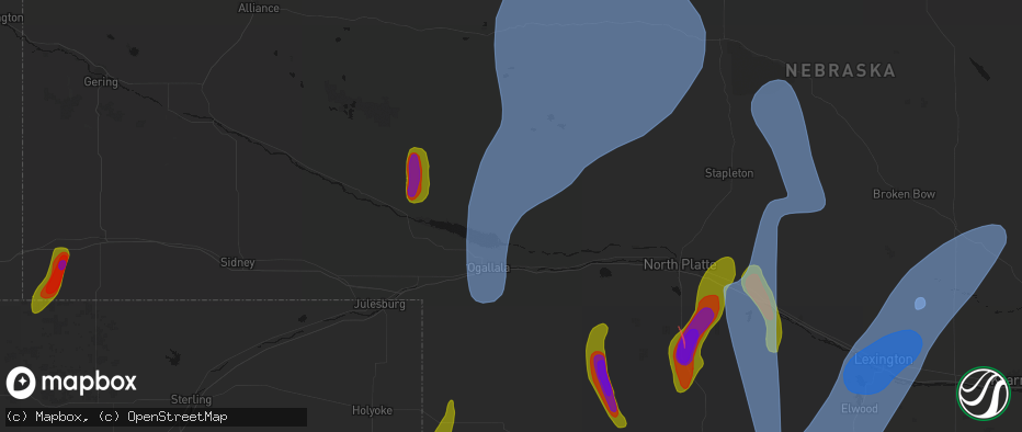Hail map in Keystone, NE on May 30, 2026