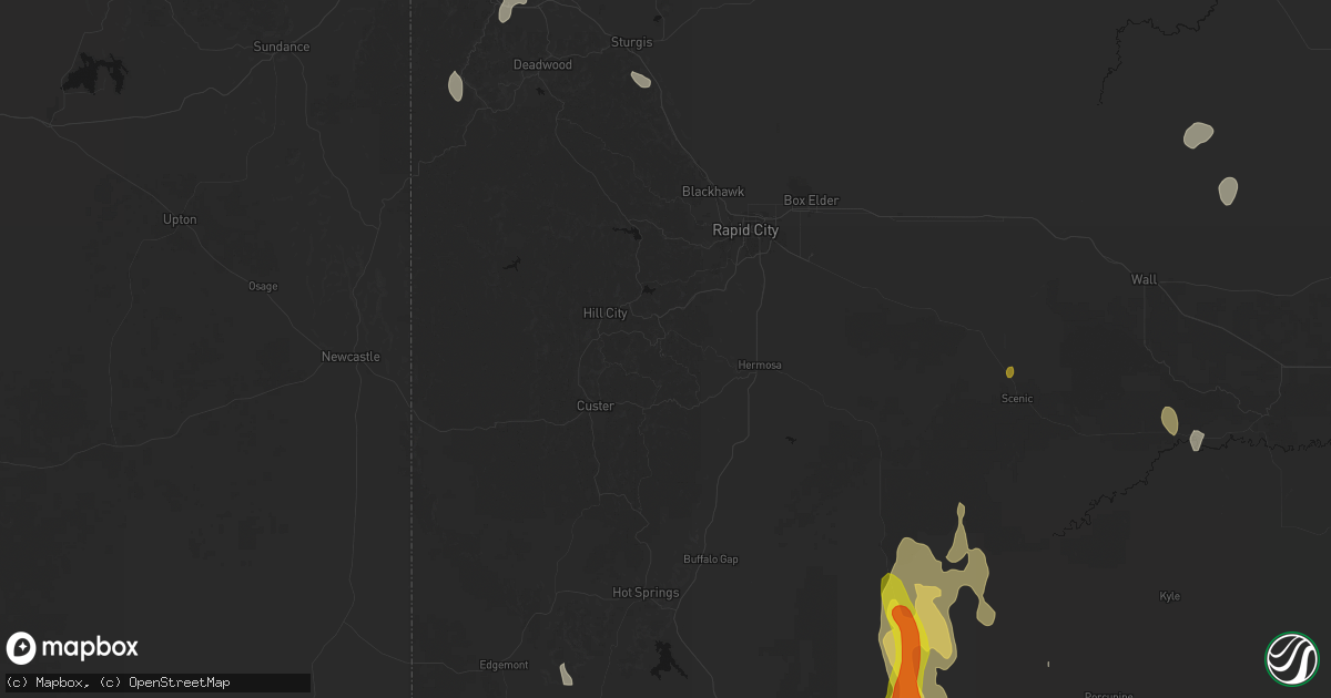 Hail map in Keystone, SD on May 30, 2026