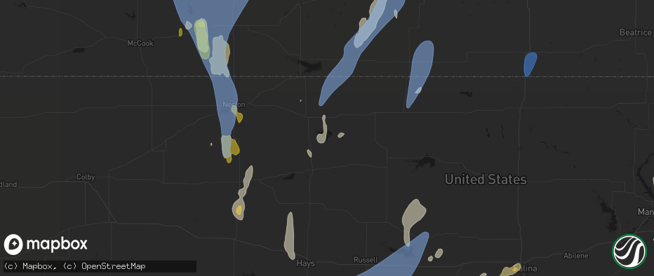 Hail map in Kirwin, KS on May 30, 2026