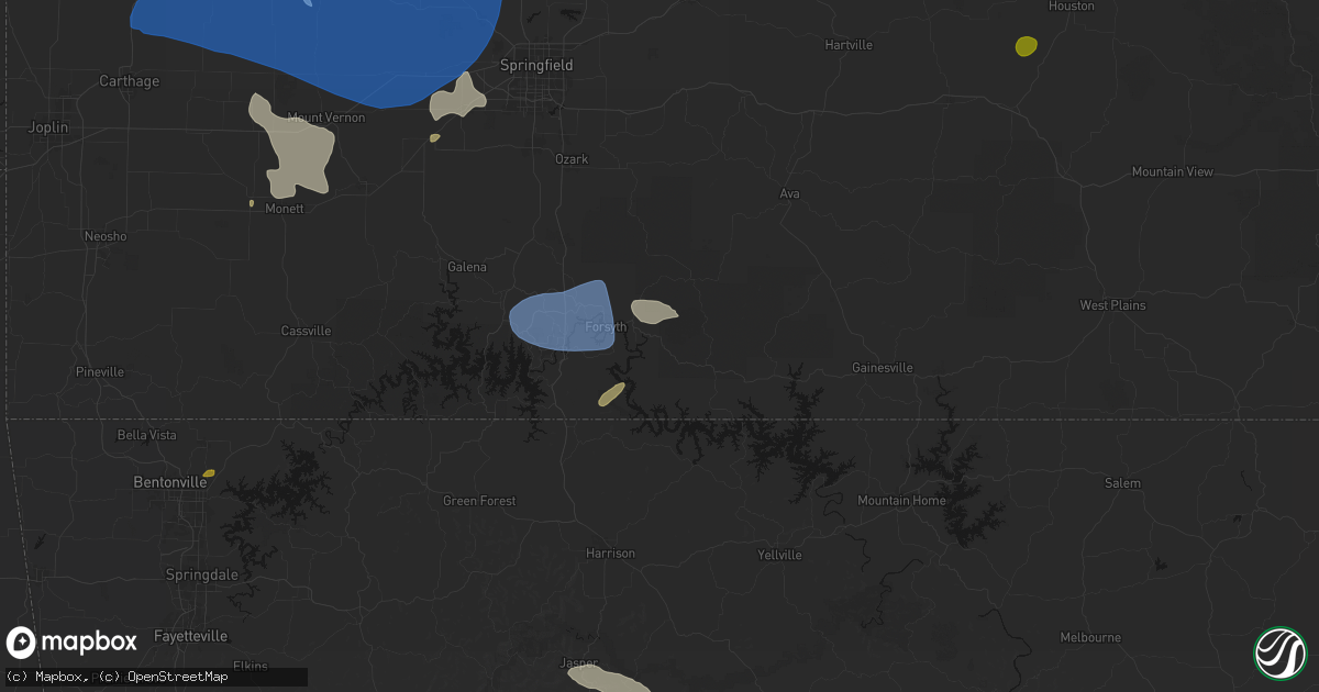 Hail map in Kissee Mills, MO on May 30, 2026