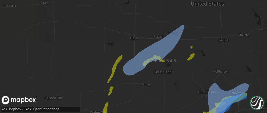Hail map in La Crosse, KS on May 30, 2026