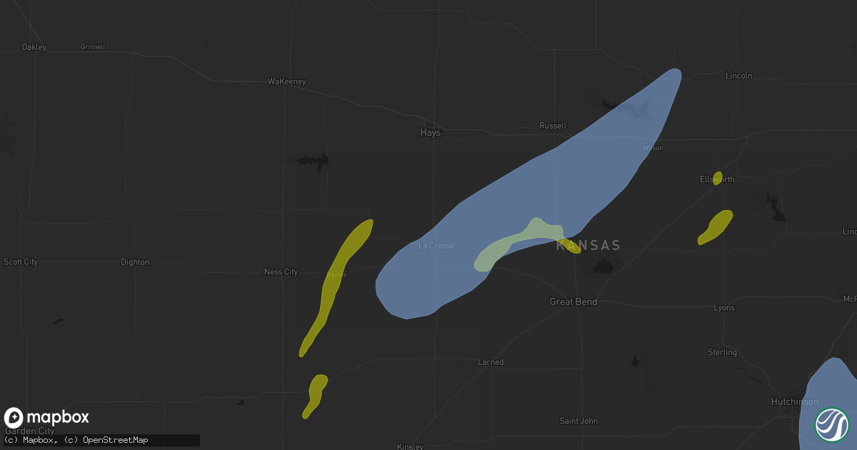 Hail map in La Crosse, KS on May 30, 2026