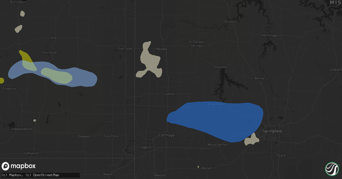 Hail map in Lamar, MO on May 30, 2026