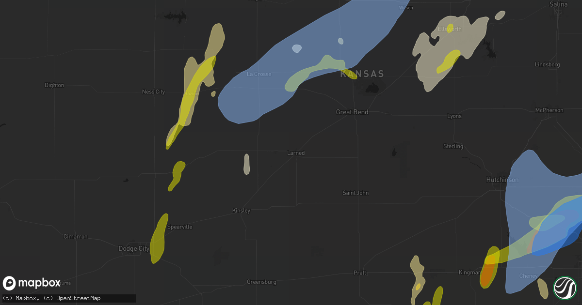 Hail map in Larned, KS on May 30, 2026