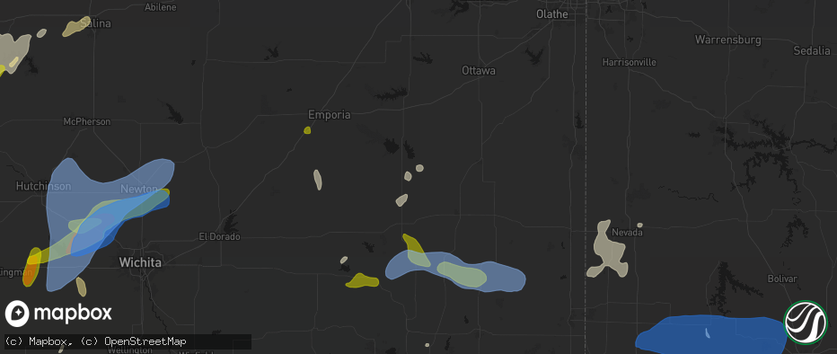 Hail map in Le Roy, KS on May 30, 2026