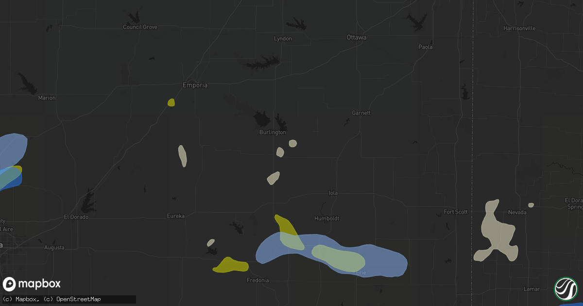 Hail map in Le Roy, KS on May 30, 2026