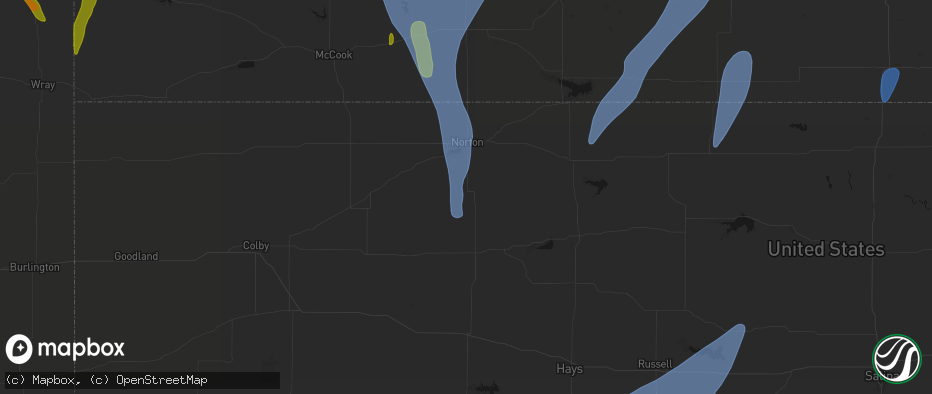 Hail map in Lenora, KS on May 30, 2026