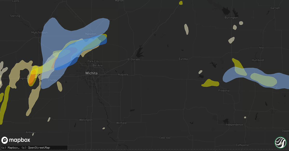 Hail map in Leon, KS on May 30, 2026