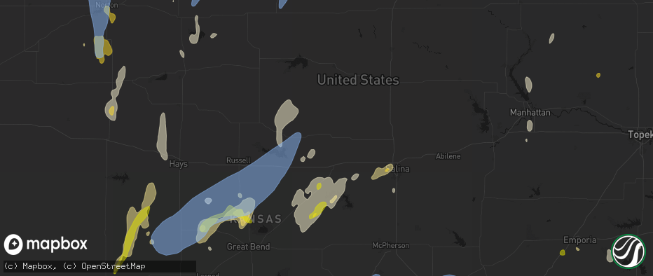 Hail map in Lincoln, KS on May 30, 2026