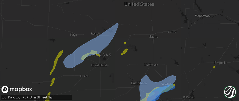 Hail map in Lorraine, KS on May 30, 2026