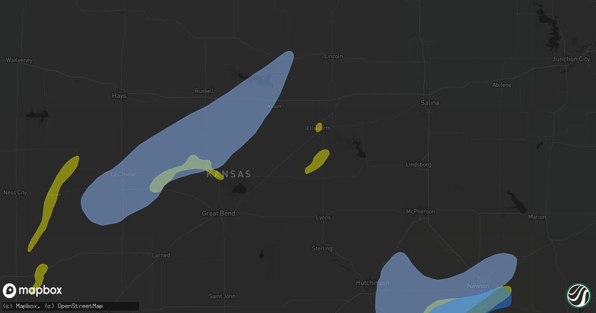 Hail map in Lorraine, KS on May 30, 2026