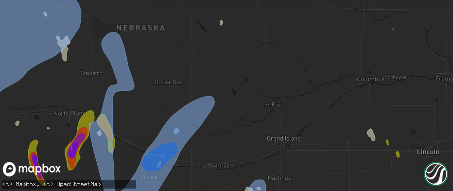 Hail map in Loup City, NE on May 30, 2026