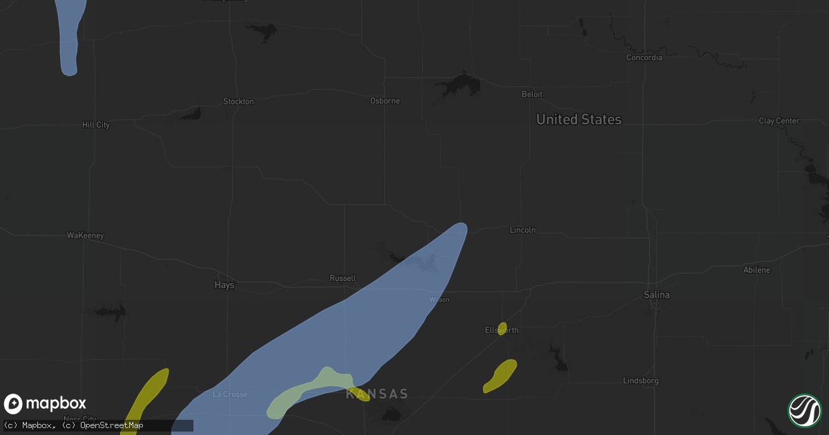 Hail map in Lucas, KS on May 30, 2026