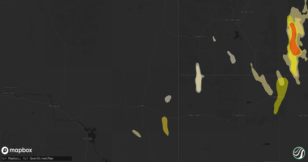 Hail map in Lusk, WY on May 30, 2026
