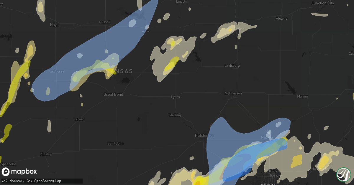 Hail map in Lyons, KS on May 30, 2026