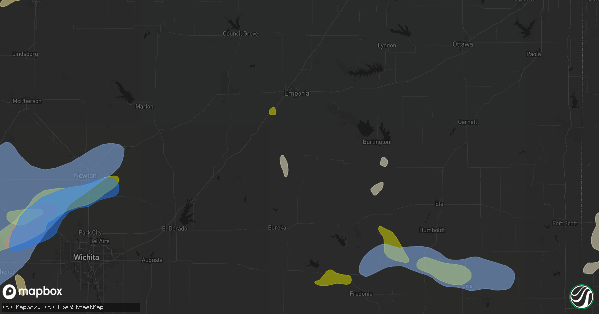 Hail map in Madison, KS on May 30, 2026