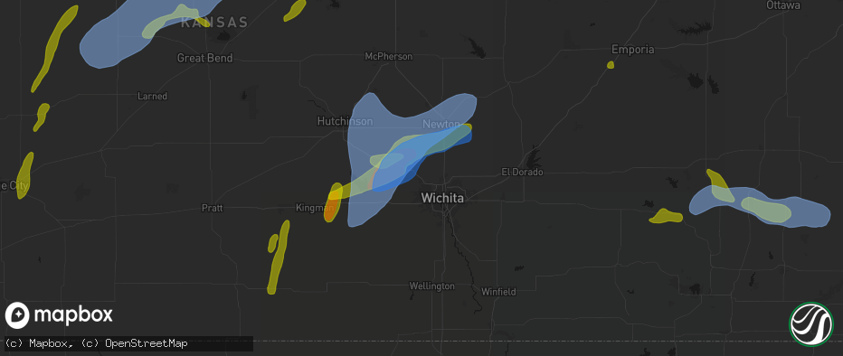 Hail map in Maize, KS on May 30, 2026