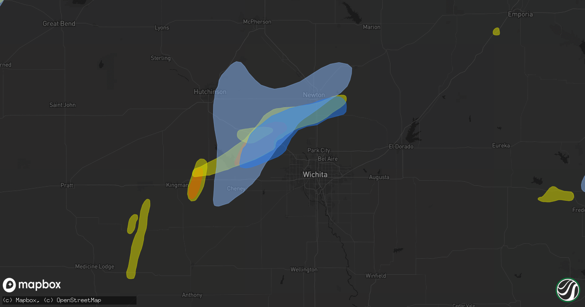 Hail map in Maize, KS on May 30, 2026
