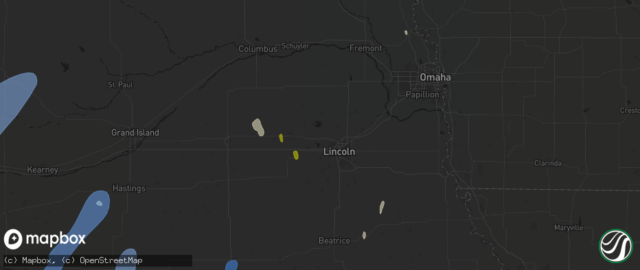 Hail map in Malcolm, NE on May 30, 2026