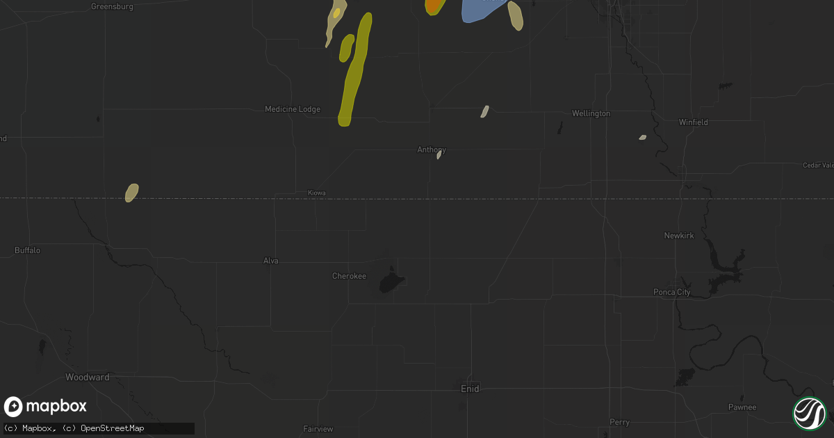 Hail map in Manchester, OK on May 30, 2026