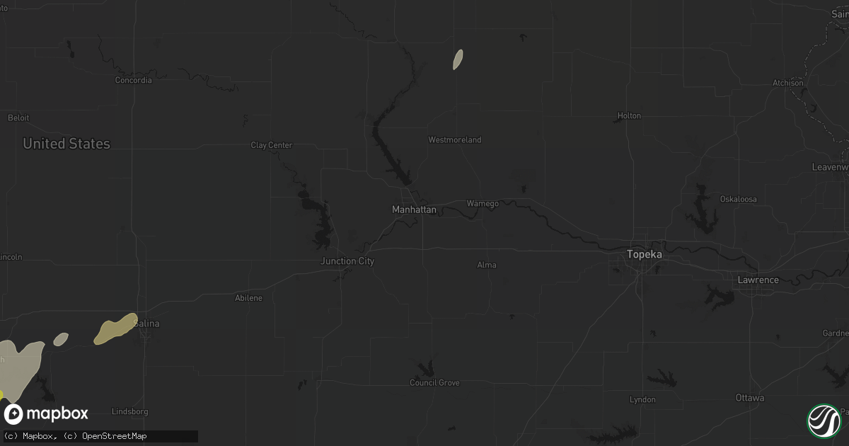 Hail map in Manhattan, KS on May 30, 2026