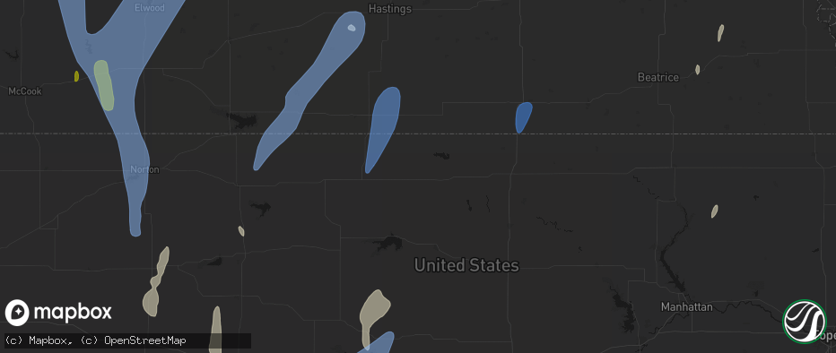 Hail map in Mankato, KS on May 30, 2026